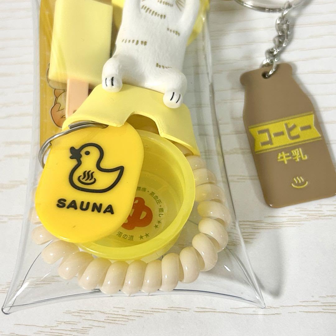 Amazon.co.jp: お風呂 サウナ ガチャ詰めポーチ 黄色 ネコ 銭湯